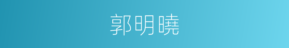 郭明曉的同義詞