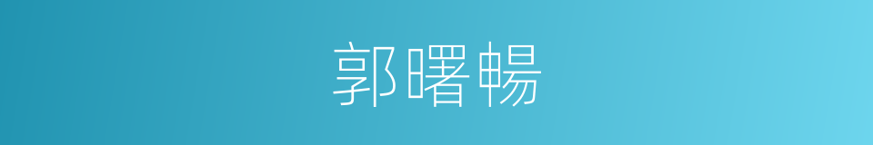 郭曙暢的同義詞