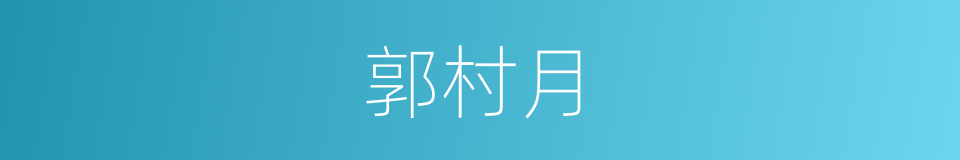 郭村月的同义词