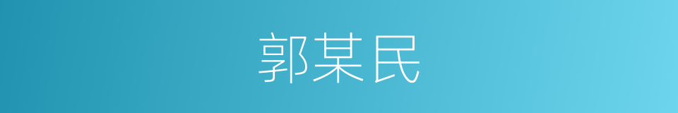 郭某民的同义词
