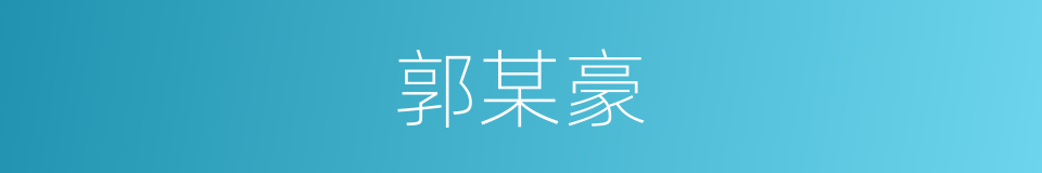 郭某豪的同义词