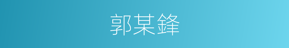 郭某鋒的同義詞