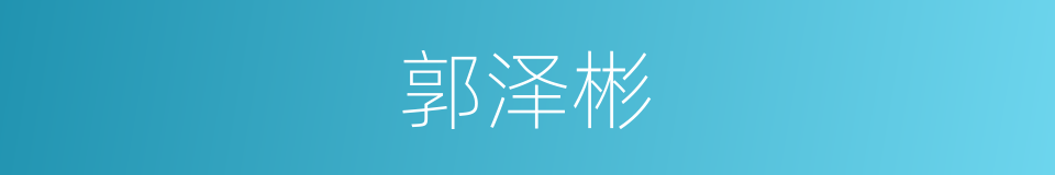 郭泽彬的同义词