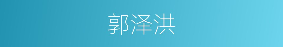 郭泽洪的同义词