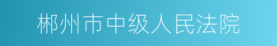 郴州市中级人民法院的同义词