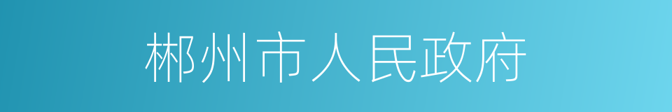 郴州市人民政府的同义词