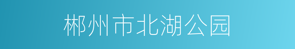 郴州市北湖公园的同义词