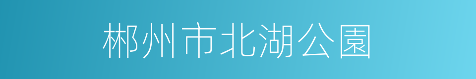 郴州市北湖公園的同義詞