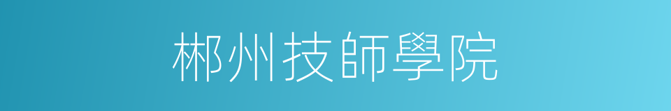 郴州技師學院的同義詞