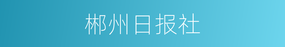 郴州日报社的同义词