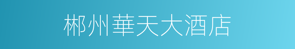 郴州華天大酒店的同義詞