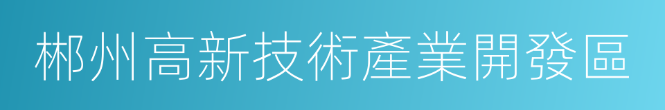 郴州高新技術產業開發區的同義詞