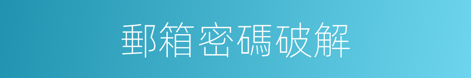 郵箱密碼破解的同義詞