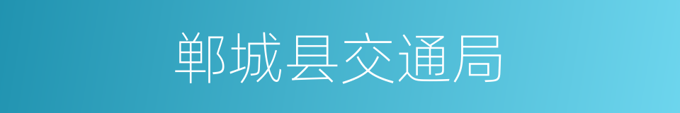 郸城县交通局的同义词
