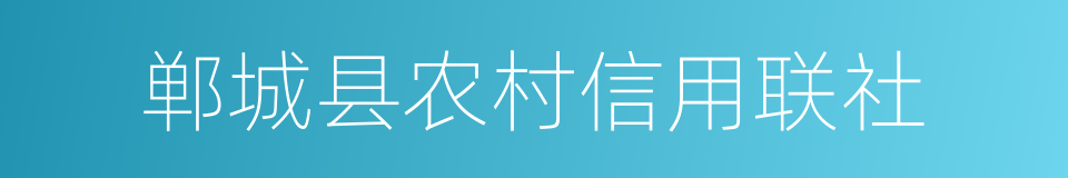 郸城县农村信用联社的同义词