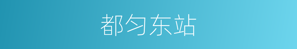 都匀东站的同义词