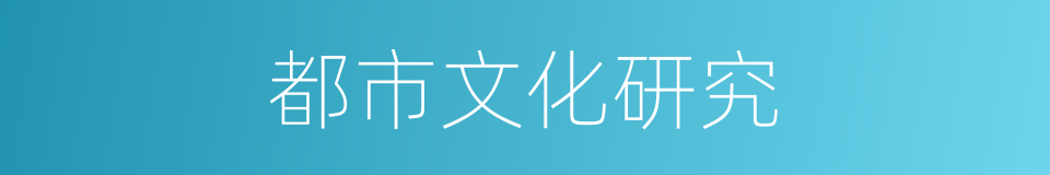 都市文化研究的同义词