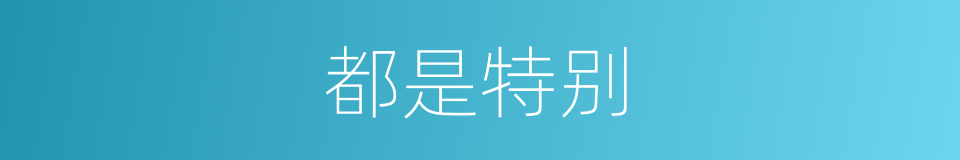 都是特别的意思