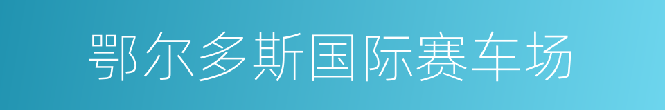 鄂尔多斯国际赛车场的同义词