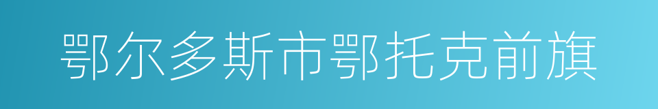 鄂尔多斯市鄂托克前旗的同义词