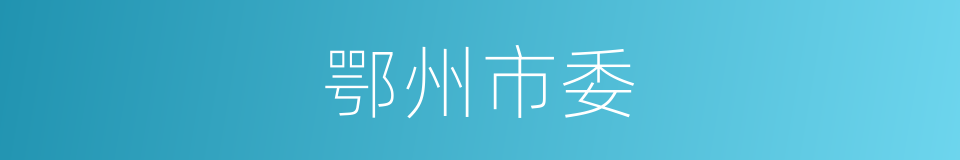 鄂州市委的同义词