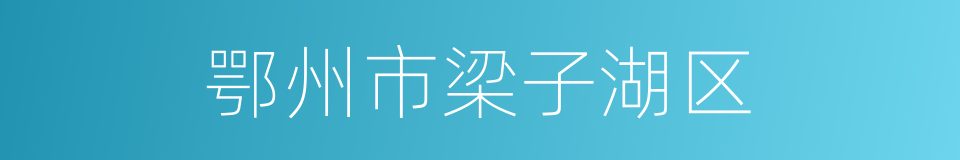 鄂州市梁子湖区的同义词