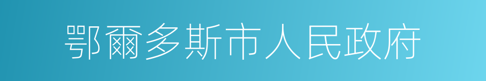 鄂爾多斯市人民政府的同義詞