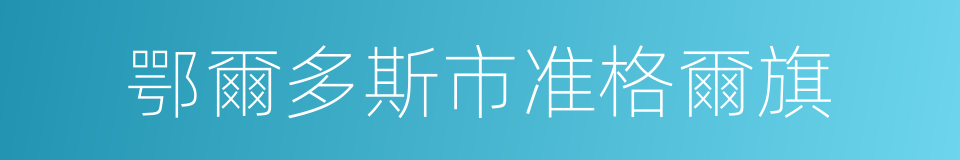 鄂爾多斯市准格爾旗的同義詞