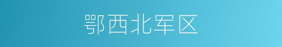 鄂西北军区的同义词