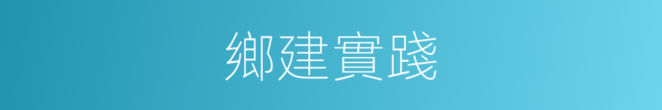 鄉建實踐的同義詞