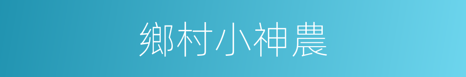 鄉村小神農的同義詞