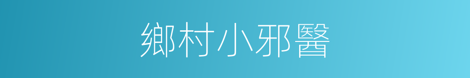 鄉村小邪醫的同義詞