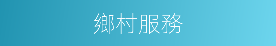 鄉村服務的同義詞