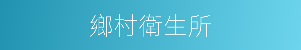 鄉村衛生所的同義詞