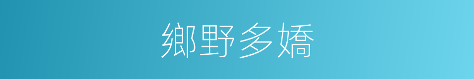 鄉野多嬌的同義詞