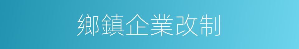 鄉鎮企業改制的同義詞