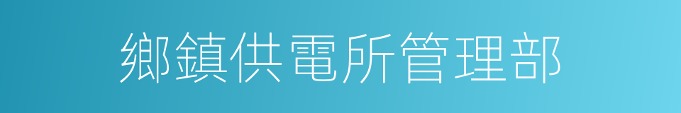 鄉鎮供電所管理部的同義詞