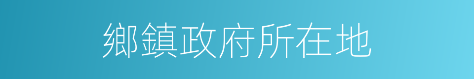 鄉鎮政府所在地的同義詞