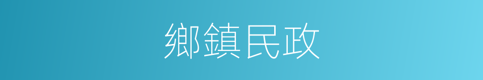 鄉鎮民政的同義詞
