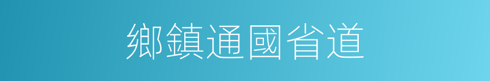鄉鎮通國省道的同義詞