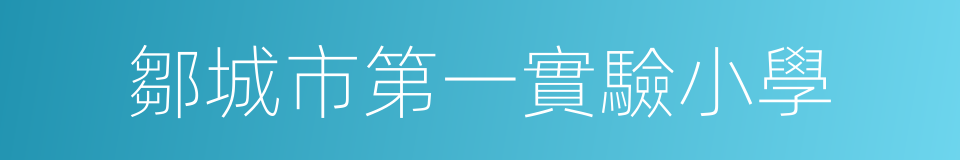 鄒城市第一實驗小學的同義詞