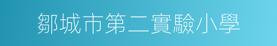 鄒城市第二實驗小學的同義詞