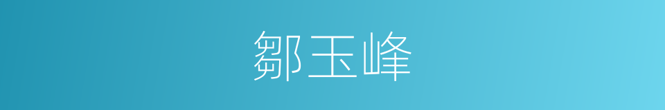 鄒玉峰的同義詞