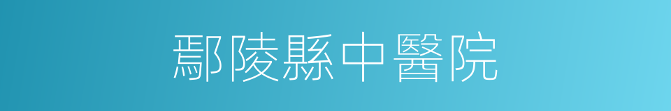 鄢陵縣中醫院的同義詞