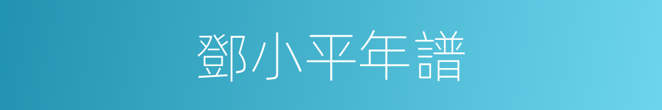鄧小平年譜的同義詞
