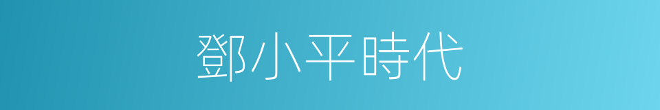 鄧小平時代的同義詞