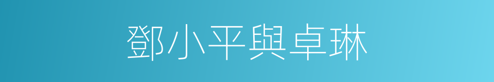 鄧小平與卓琳的同義詞