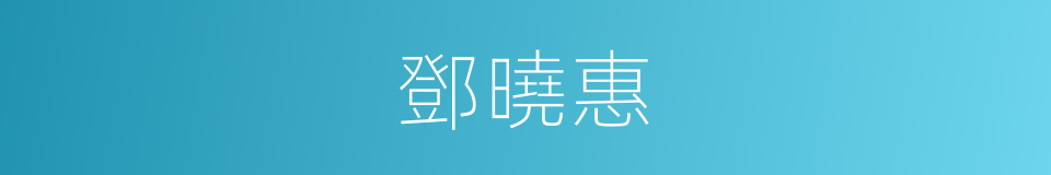 鄧曉惠的同義詞