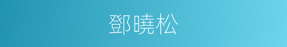 鄧曉松的同義詞
