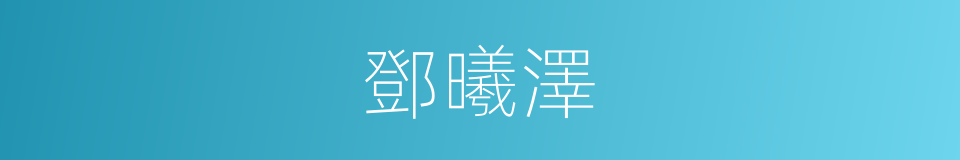 鄧曦澤的同義詞